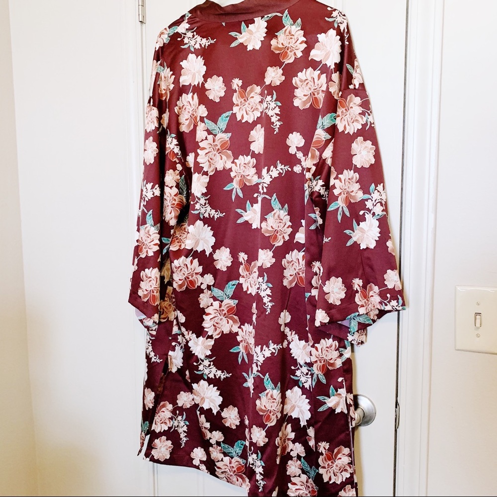 Floral Satin Material Kimono